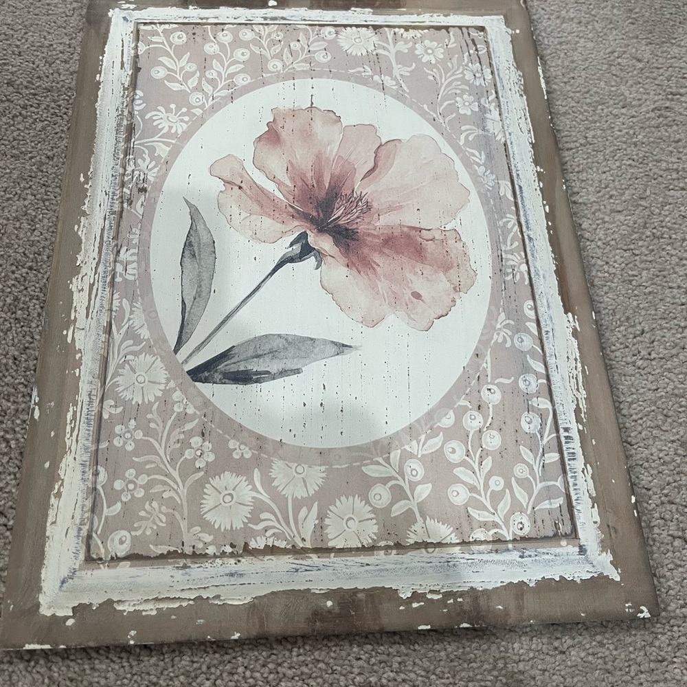 Ragon House floral wooden picture 12x16